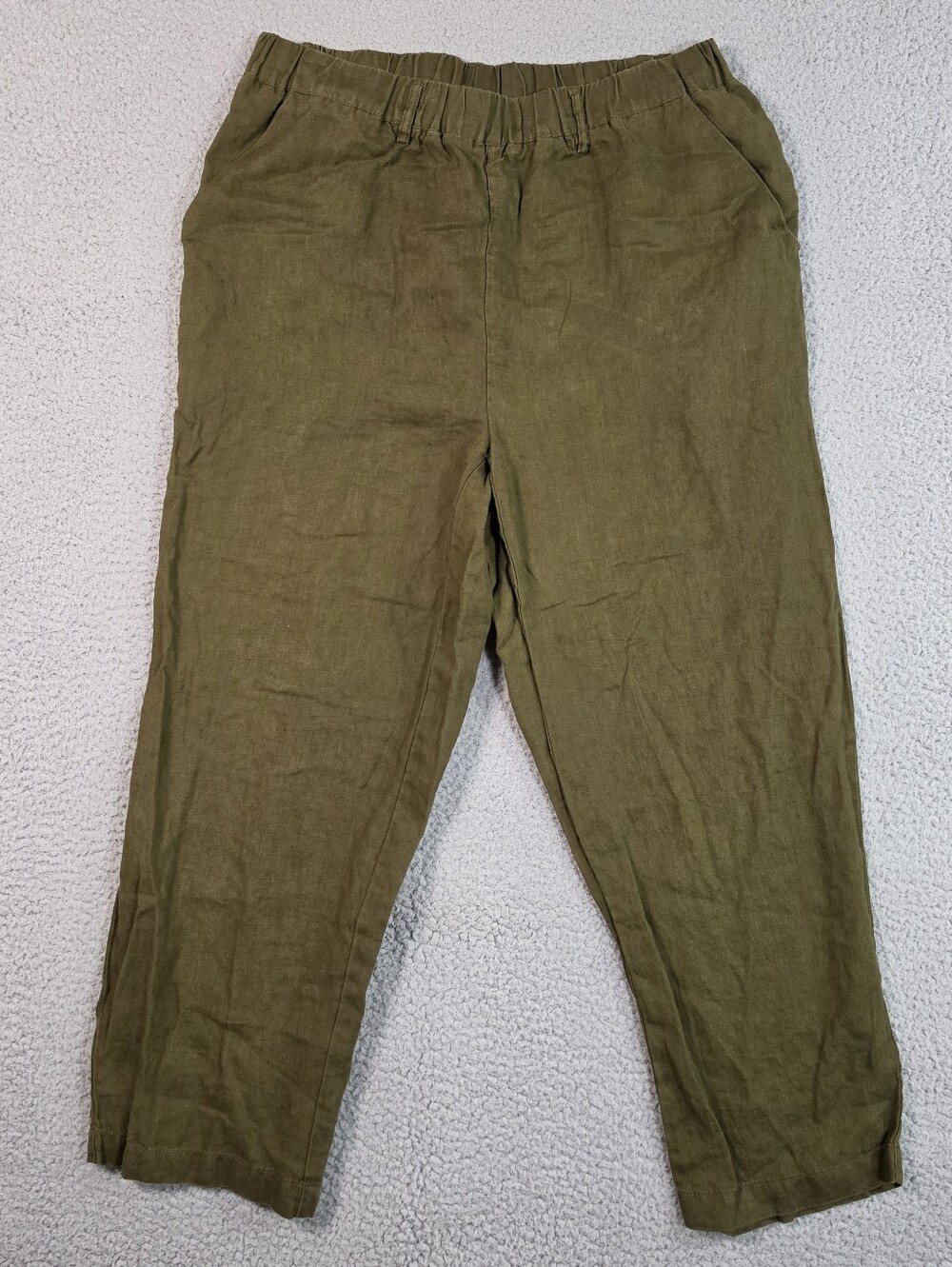 Quince 100% European Linen Pants Womens Medium Green Sustainable Eco Capsule